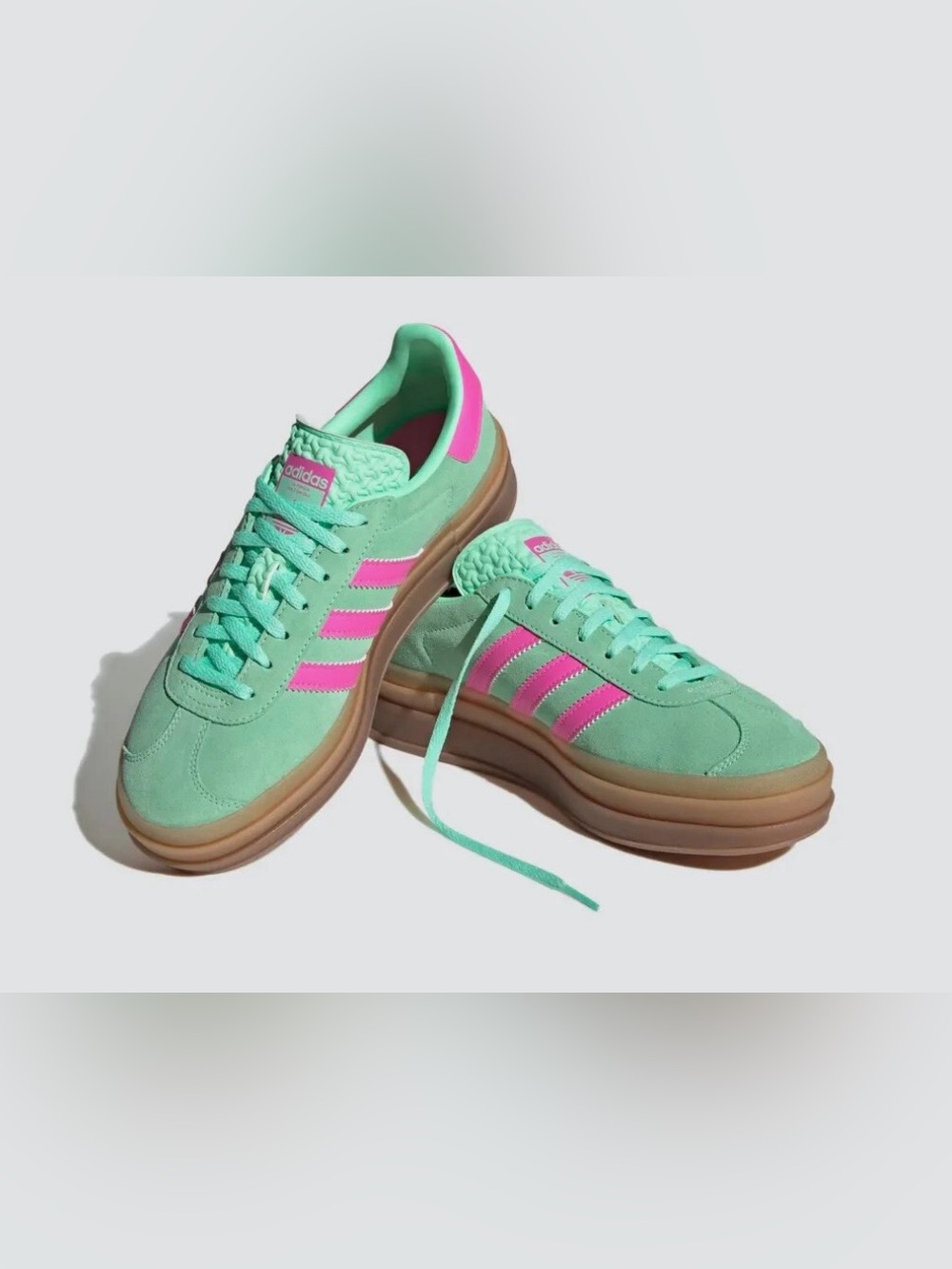 Adidas Women's Mint Green & Hot Pink Platform Sneakers🩷💚
